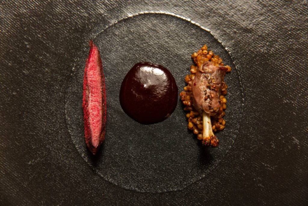 piatto gourmet di Ptarmigan (pernice bianca) dello Huset Restaurant.