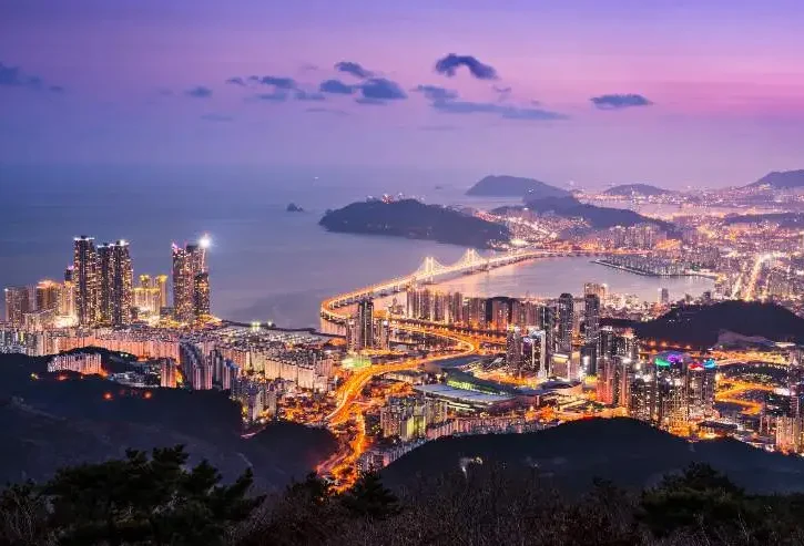 vista panoramica della città di busan
