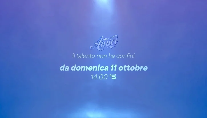 la grafica promozionale del talent show Amici di Maria De Filippi