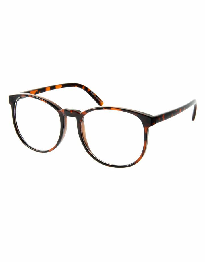 Classy Vintage 60's Rétro Gatto Occhio Stile Lenti Trasparenti Occhiali Marrone