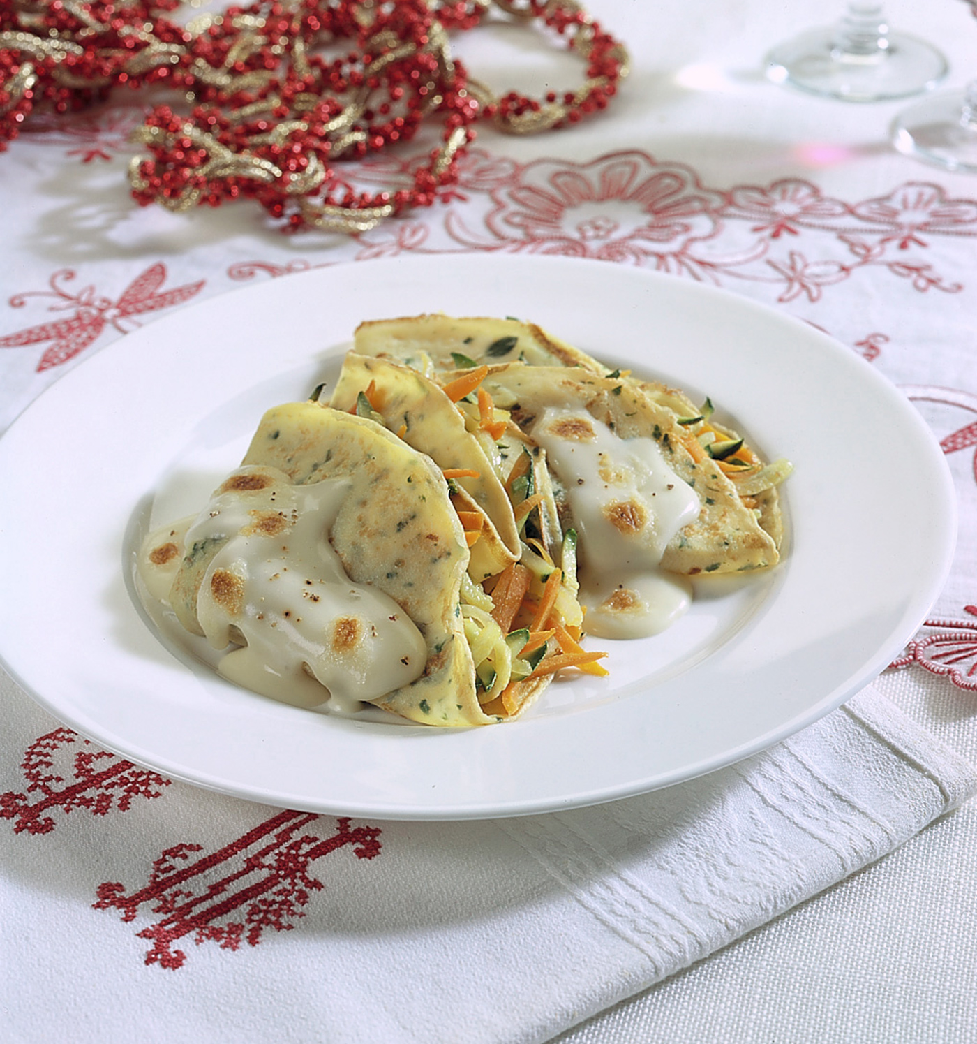 crepes di pesce e verdure