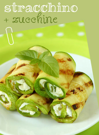 <p><b>Involtini vegetariani con zucchine e stracchino</b></p><p> <i>Ingredienti per 4 persone:</i><br /> Olio di oliva qb<br /> Sale qb<br /> Semi di sesamo qb<br /> Stracchino 80 g<br />4 zucchine</p><p>Griglia 4 zucchine a fette e dividi su ognuna 80 g di stracchino con i semi di sesamo. Arrotola, condisci con olio e sale.</p><p><i>Il consiglio:</i> falle mangiare ai bambini con le mani. Saranno divertiti mangiando il "rotolino" e finiranno le zucchine in un attimo!</p>