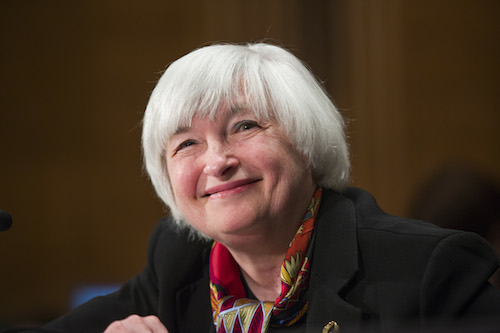 Federal Reserve Chair Janet Yellen testifies on Capitol Hill in Washington, before the Senate Banking Committee. She delivered the semiannual Monetary Policy Report to Congress. Yellen said that recent economic data have pointed to weaker-than-expected gains in consumer spending and job growth.