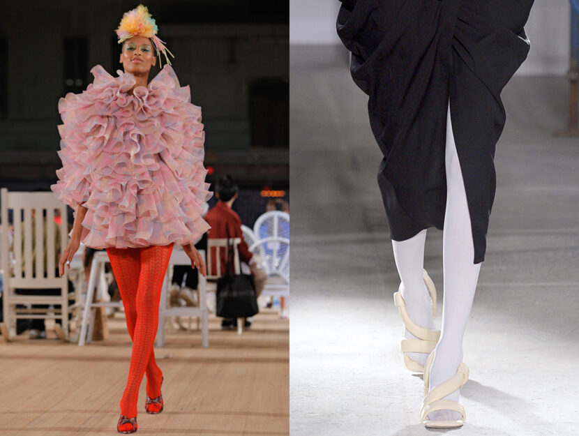 <p>Collant coprenti in passerella, F/W 2019/2020. Da sinistra: Marc Jacobs, Proenza Shouler</p>
