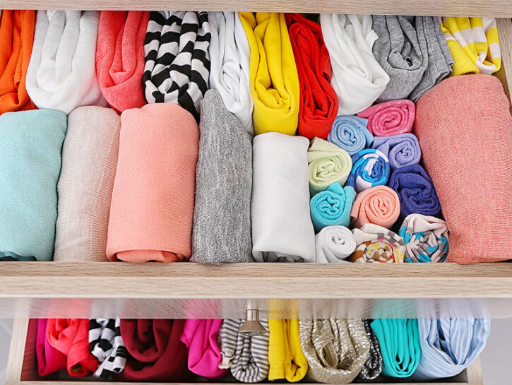 <p><b>COME PIEGHI LE MAGLIETTE?</b></p><p>Esiste un modo <b>alternativo</b> per piegare maglie e asciugamani. Stendi la<b> maglietta </b>su una superficie, piega le <b>maniche</b> verso l'interno mantenendoti a qualche centimetro dalla cucitura del <b>collo</b>, poi porta il bordo finale verso il centro, infine <b>arrotola</b> in modo da creare un piccolo cilindro. In <b>Oriente </b>è facile veder piegati come sottili <b>cilindri</b> anche teli e <b>asciugamani</b>, che di solito noi tendiamo a piegare con la forma di rettangolo o quadrato. Questo metodo è altrettanto efficace per evitare <b>pieghe </b>e ti consentirà di risparmiare spazio. I <b>calzini</b>? In un cassetto a parte entro un divisorio oppure riposti all'interno di una <b>scatola</b> più piccola<b>.</b></p>