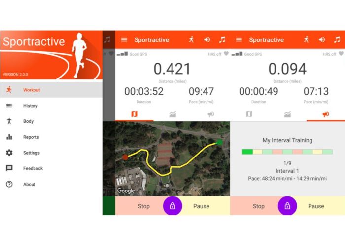 Sportractive-Running-and-Fitness app