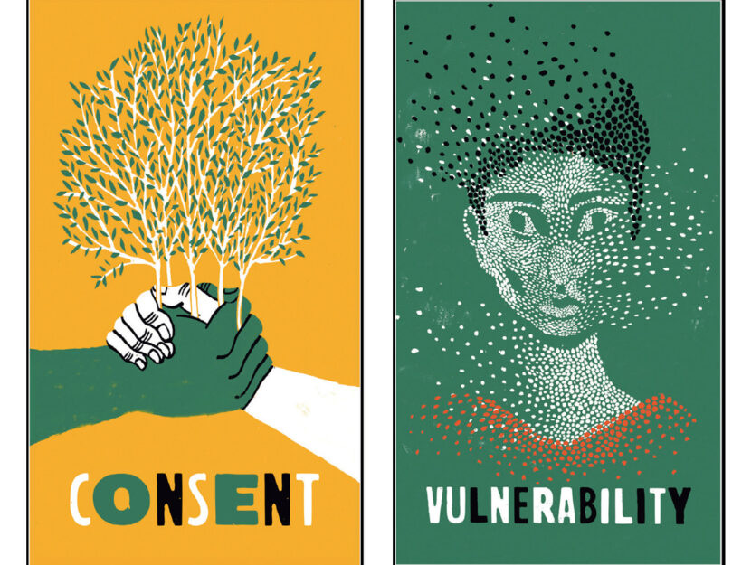 <p>Le “card” di queste pagine sono realizzate dall’illustratrice Arianna Vairo e fanno parte di “Me & You & Everyone We Know”: un progetto per sensibilizzare gli studenti sulla violenza di genere. Sono in mostra il 25 novembre nella sede della onlus Careof, alla Fabbrica del vapore di Milano.</p>
