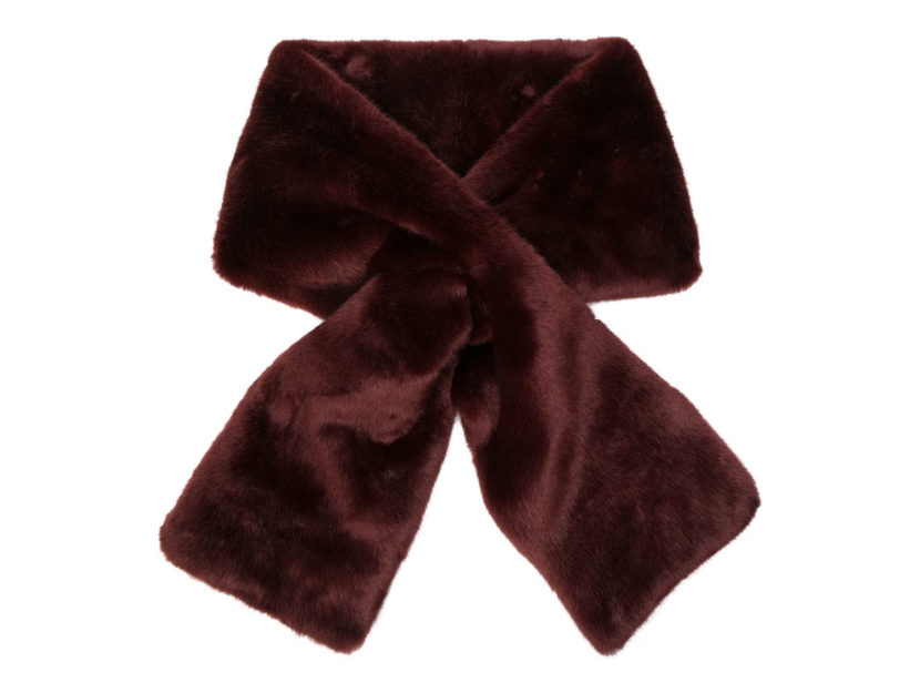 <p>Stola di pelliccia ecologica burgundy (VENUS)</p><p><em>Credits: Venus</em></p>