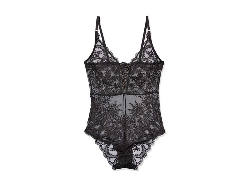 <p>Body in pizzo nero con scollo a V (AUBADE SENSUELLE)</p>