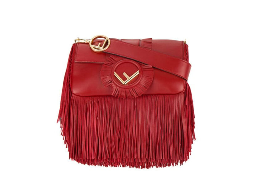 <p>Borsa rossa con le frange (FENDI)</p>