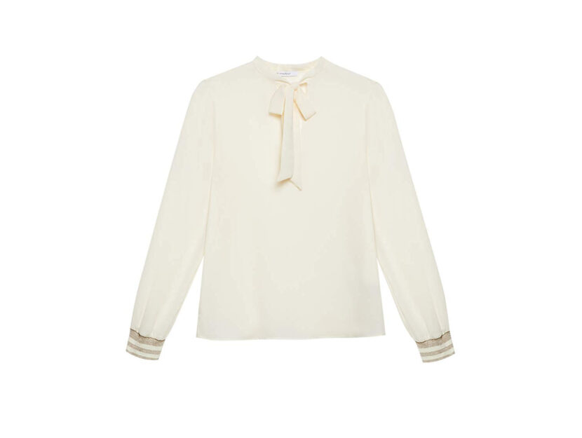 <p>Camicia in fluido <span class="a-list-item">crêpe con fiocco da annodare al collo (MOTIVI)</span></p>