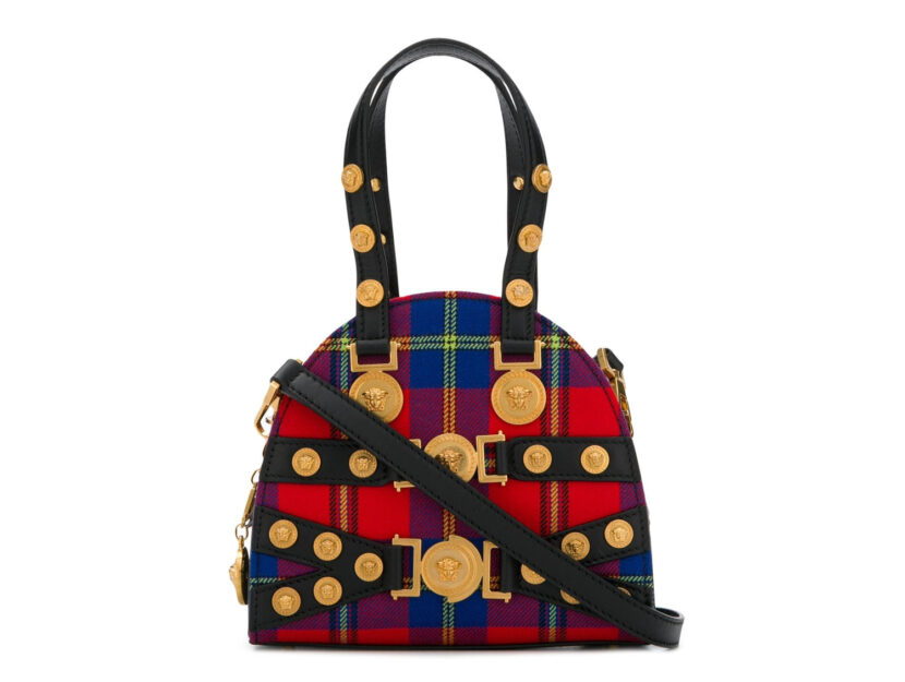 <p>Shoulder bag con fantasia tartan a quadretti (VERSACE)</p>