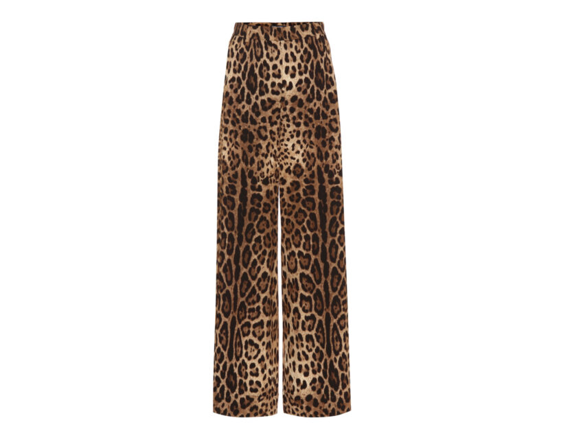 <p>Palazzo pants a vita alta dalla stampa maculata (DOLCE & GABBANA)</p>