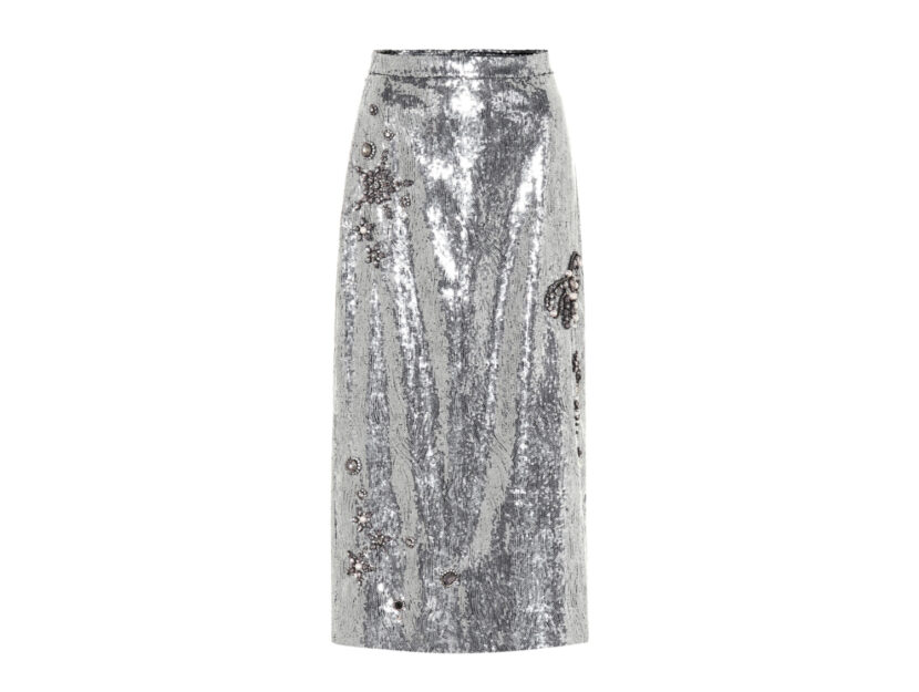 <p>Gonna lunga con le paillettes silver (ERDEM)</p>