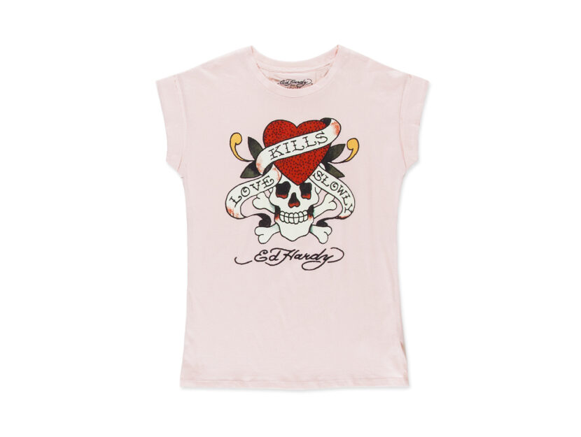 <p>T-shirt rosa pastello con stampa rock (ALCOTT LOS ANGELES)</p>