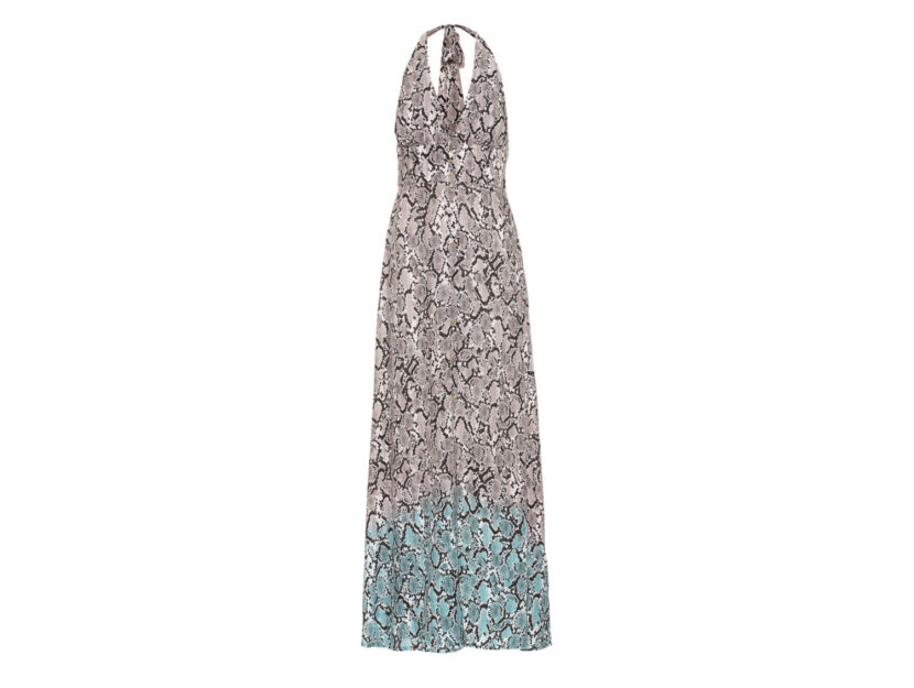 <p>Abito lungo con scollo a V e stampa pitone (HEIDI KLEIN)</p>