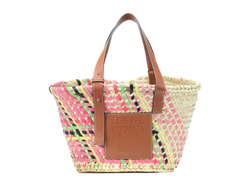 <p>Shopping bag super colorata in raffia (LOEWE)</p>