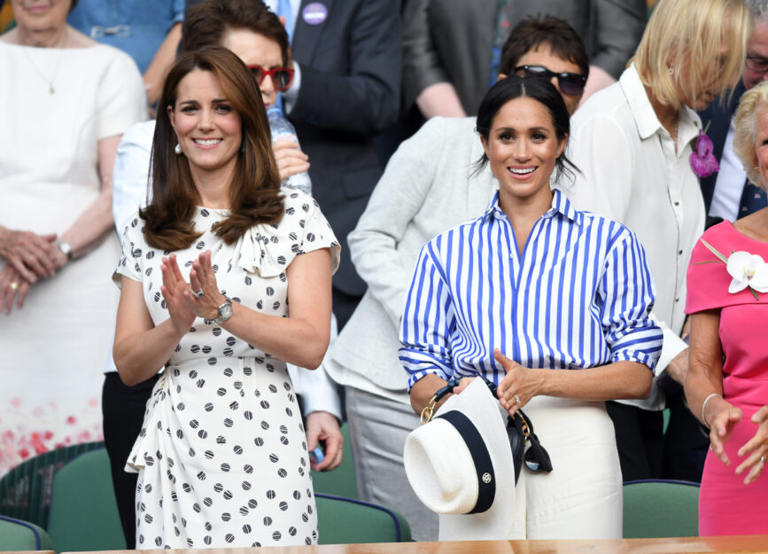 <p>Kate e Meghan a Wimbledon nel 2018. Foto di Karwai Tang/WireImage</p>