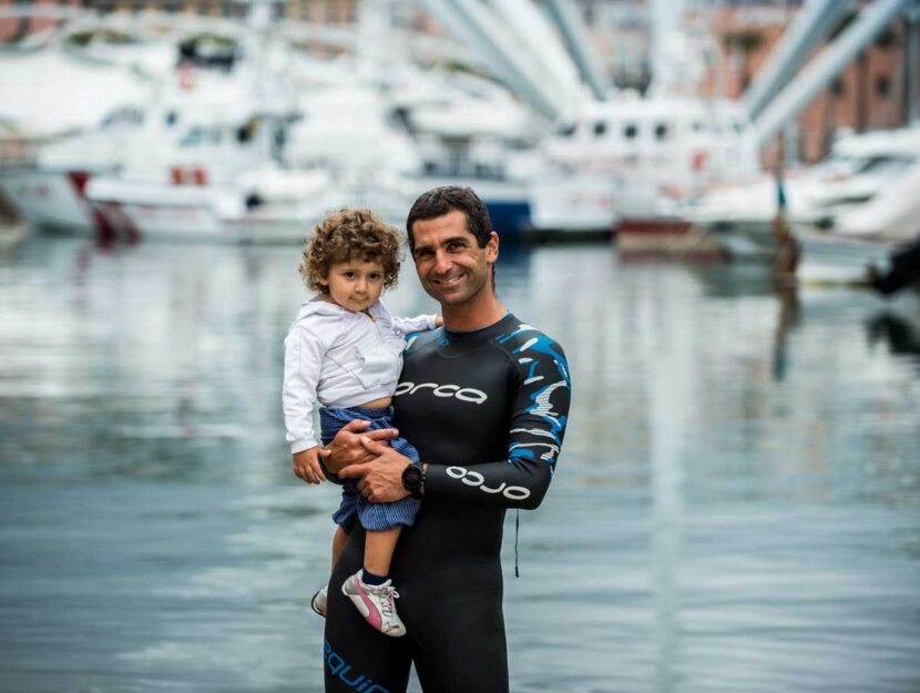 <p>L'IronDad Filippo Minuto (sì, avete letto bene!) con la figlia Guia. Il 21 settembre 2019 corre a Cervia l’IronMan Italy Emilia Romagna per raccogliere fondi a favore dell'Associazione Italiana per la lotta al Neuroblastoma Onlus</p>