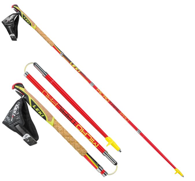 <p>Perfetti per il Synchro nordic walking, sono molto comodi perché si possono ripiegare in tre. Leggerissimi, in carbonio, hanno un guantino super confortevole e un’impugnatura antiscivolo, in sughero (Leki Micro Trail Pro, 149,95 euro, leki.com).</p>