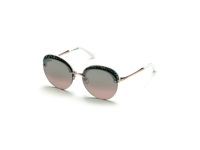 <p>Occhiali da sole dalla montatura a farfalla con cristalli (SWAROVSKI)</p>