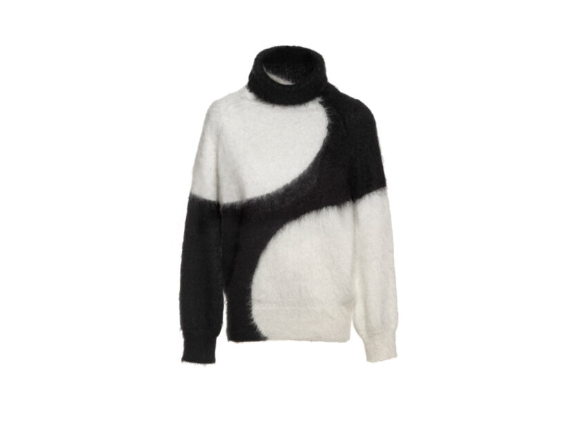 <p>Pullover a collo alto bicolore bianco e nero (GIANLUCA CAPANNOLO)</p>