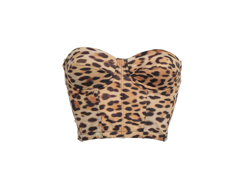 <p>Bustino animalier dalla stampa leopardata (MOSCHINO)</p>