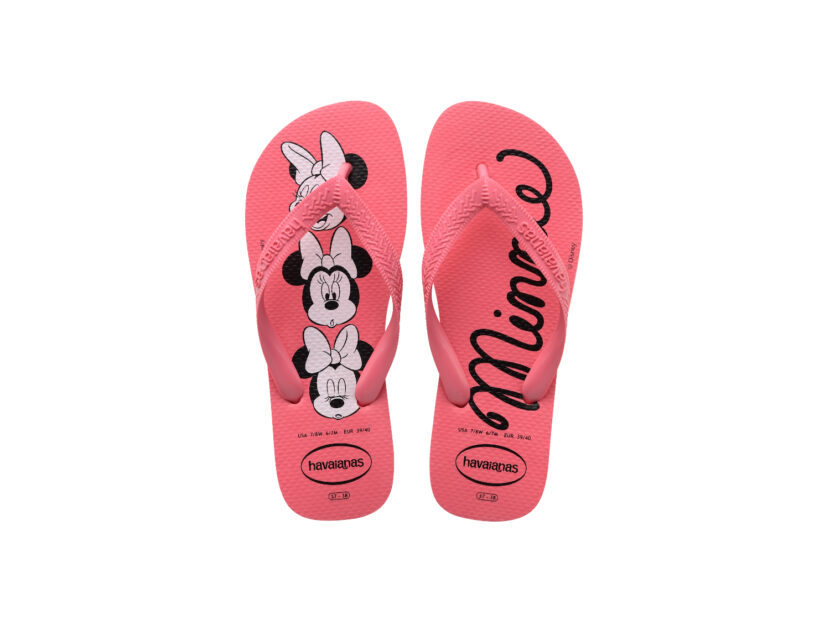 <p>Ciabattine infradito rosa con stampa Minnie (HAVAIANAS)</p>