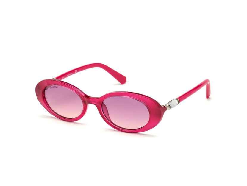 <p>Occhiali da sole modello cat-eye fucsia con lenti rosa (SWAROVSKI)</p>