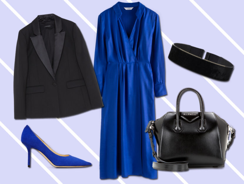 <p>Look formale: Décolleté (JIMMY CHOO), Bold blazer (PATRIZIA PEPE), Cintura con borchie (H&M), Borsa a mano con tracolla (GIVENCHY)</p>